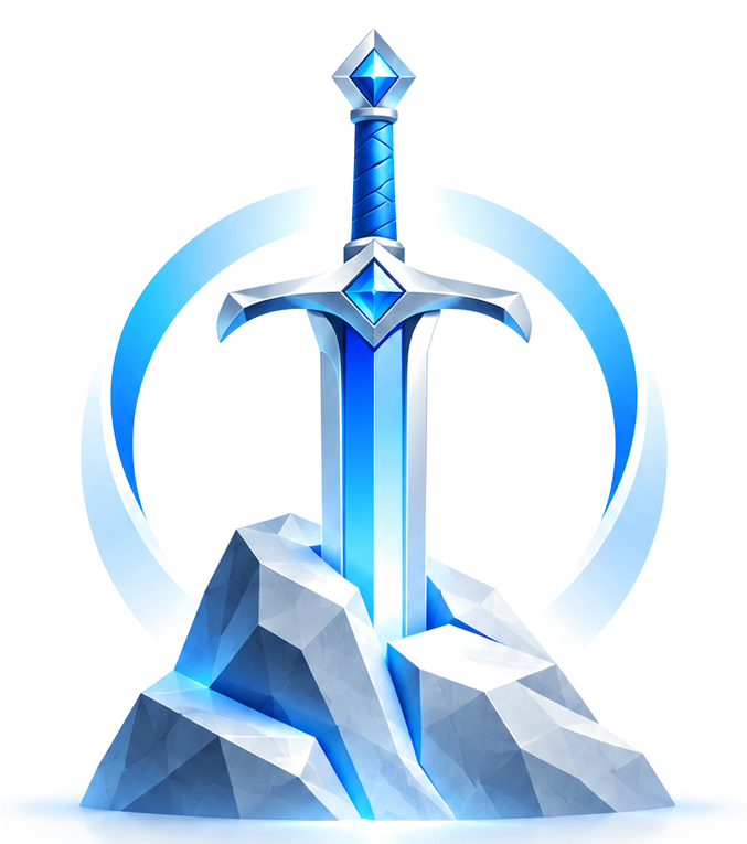 Blue sword embedded in stone — Stoneguard